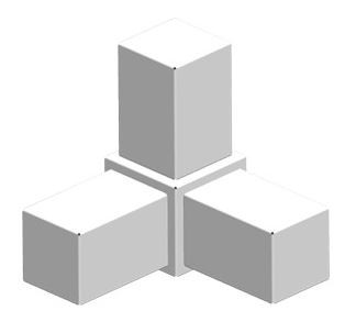 Rohrverbinder 3-Wege-Eckstück | Alu vierkant innen