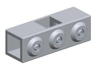 Rohrverbinder T-Stück, lang, durchgehend | Alu vierkant aussen