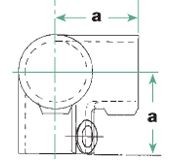 Rohrverbinder 128 Dreiweg-Eckstück, 90 Grad | Temperguss rund