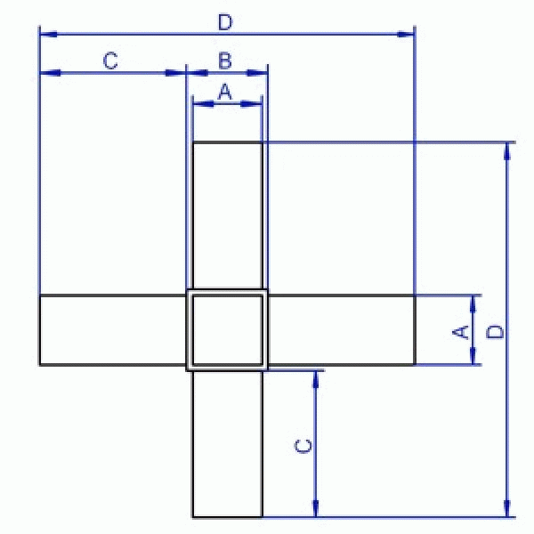 Rohrverbinder 6-Weg-Eckstück | Kunststoff vierkant