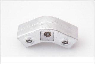 Rohrverbinder Eckstück, durchgehend, 120° | Alu vierkant aussen