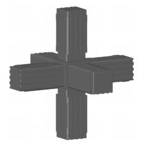 Rohrverbinder 6-Weg-Eckstück | Kunststoff vierkant