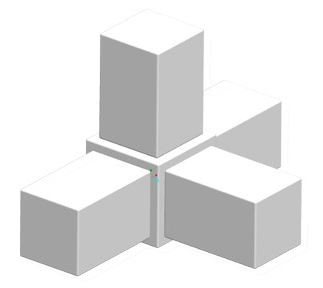 Rohrverbinder 4-Wege-Eckstück | Alu vierkant innen