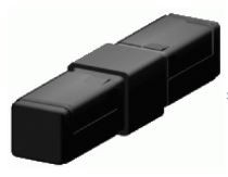 Rohrverbinder Verlängerung | Kunststoff vierkant