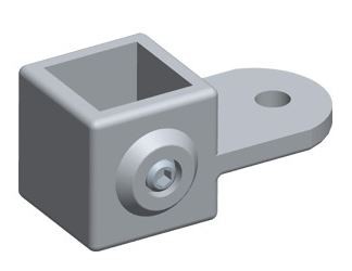 Rohrverbinder Gelenkstück, einfach, horizontal | Alu vierkant aussen