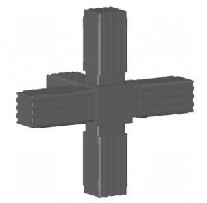 Rohrverbinder 5-Weg-Eckstück | Kunststoff vierkant