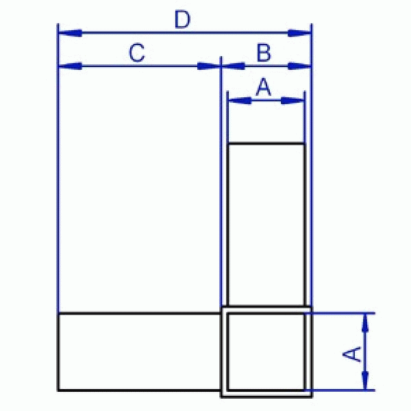 Rohrverbinder 3-Weg-Eckstück | Kunststoff vierkant