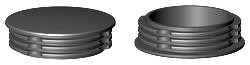 RR50 | Stopfen, Kunststoff grau | Aluminium rund