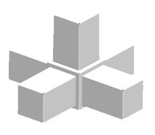 Rohrverbinder 5-Wege-Eckstück | Alu vierkant innen