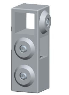 Rohrverbinder Kreuzstück, kurz, vorgesetzt | Alu vierkant aussen