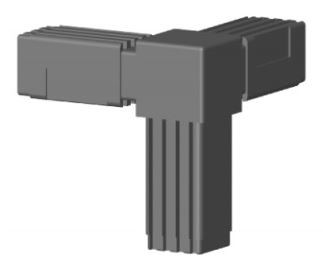 Rohrverbinder 3-Weg-Eckstück | Kunststoff vierkant