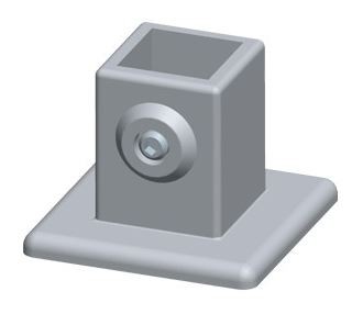 Rohrverbinder Fußplatte | Alu vierkant aussen