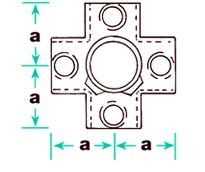 Rohrverbinder 158 Kreuzstück für Stützrohr | Temperguss rund