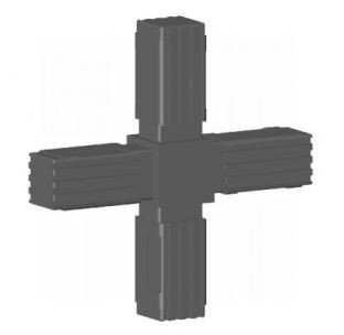 Rohrverbinder Kreuzstück | Kunststoff vierkant