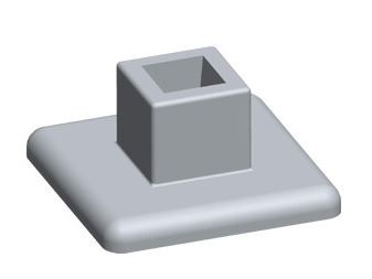 Rohrverbinder Fußplatte, innen | Alu vierkant aussen